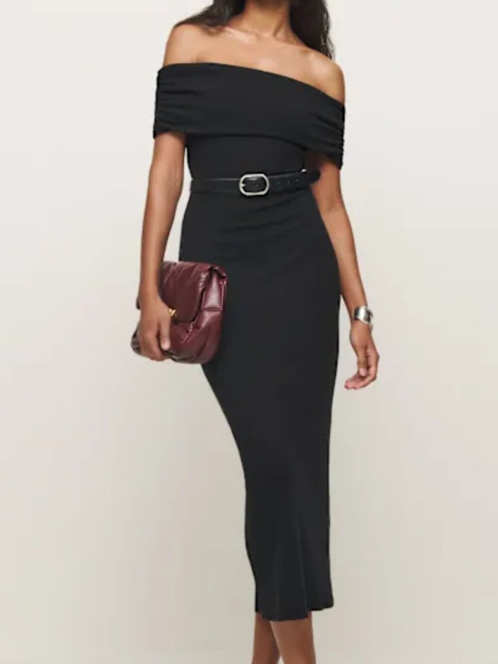 Reformation Josefina Knit Dress Black - Size M